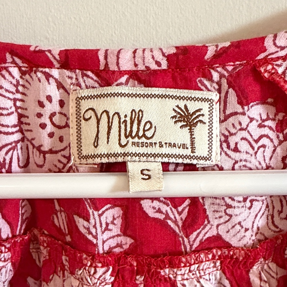 Mille Charlie Top- Red Zinnia Floral Print - Picture 2 of 8